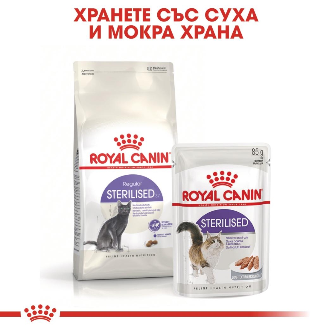 ROYAL CANIN® FHN STERILISED за котки – специално за кастрирани котки (от 1 до 7 години)