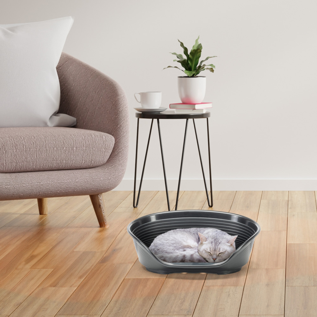 Пластмасово легло с дюшече черно 49х36х17 см Ferplast SIESTA DELUXE 2 BLACK