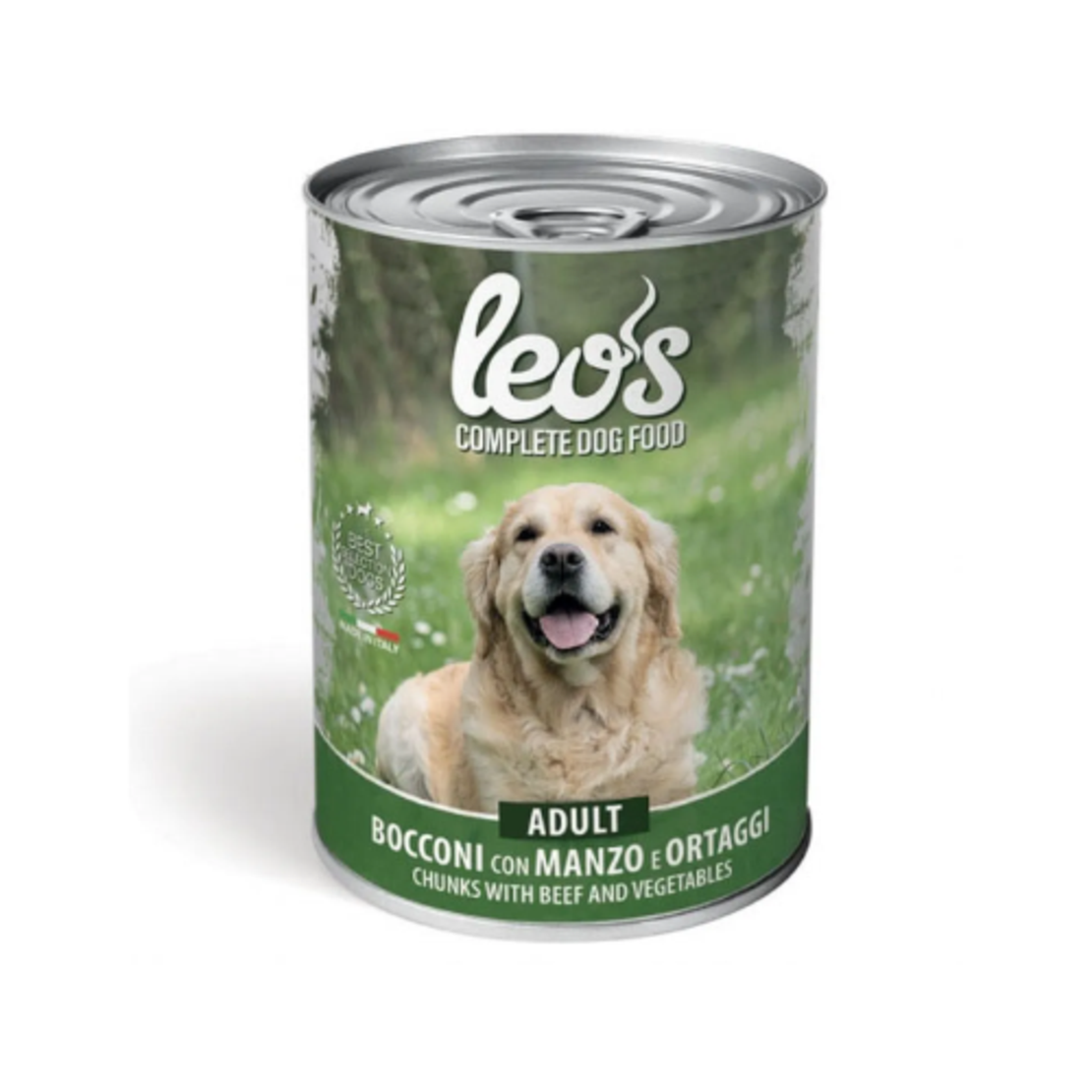 Leos Adult с телешко и зеленчуци – консерва хапки в сос, 415 гр