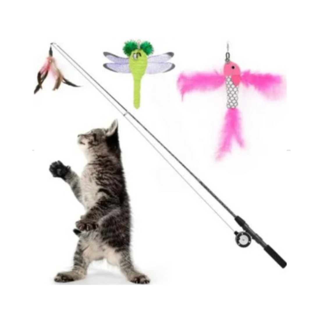 Играчка за коте – въдичка с водно конче
