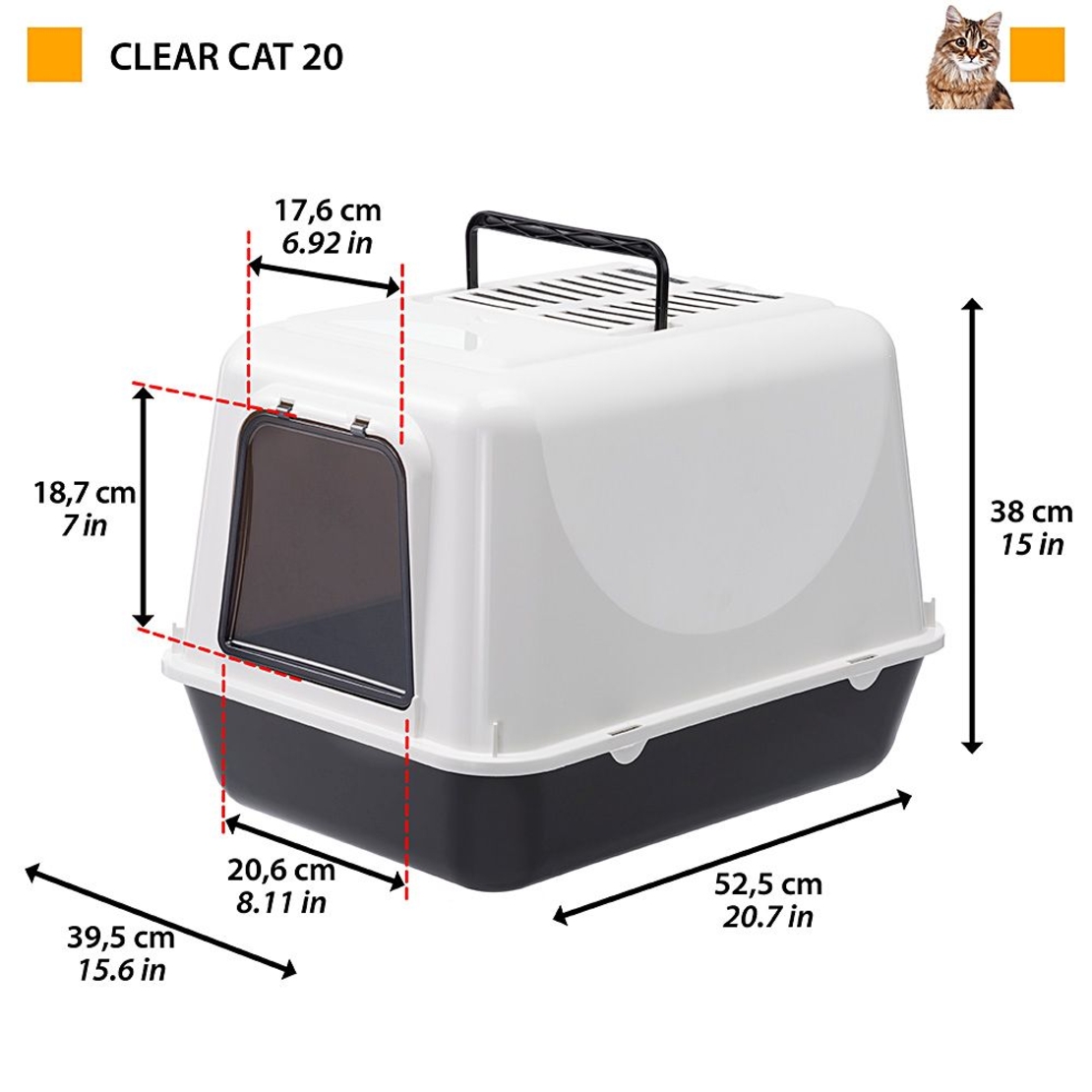 Закрита кoтешка тоалетна Ferplast Clear Cat 20