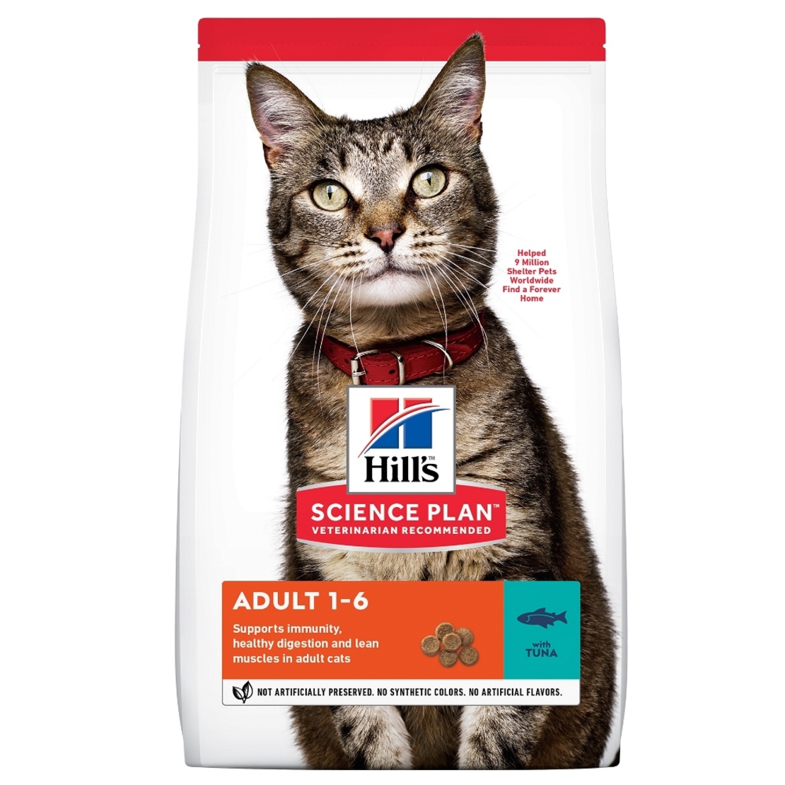 Hill's Science Plan Feline Adult Tuna - Пълноценна суха храна за котки от 1 до 6 години с риба тон