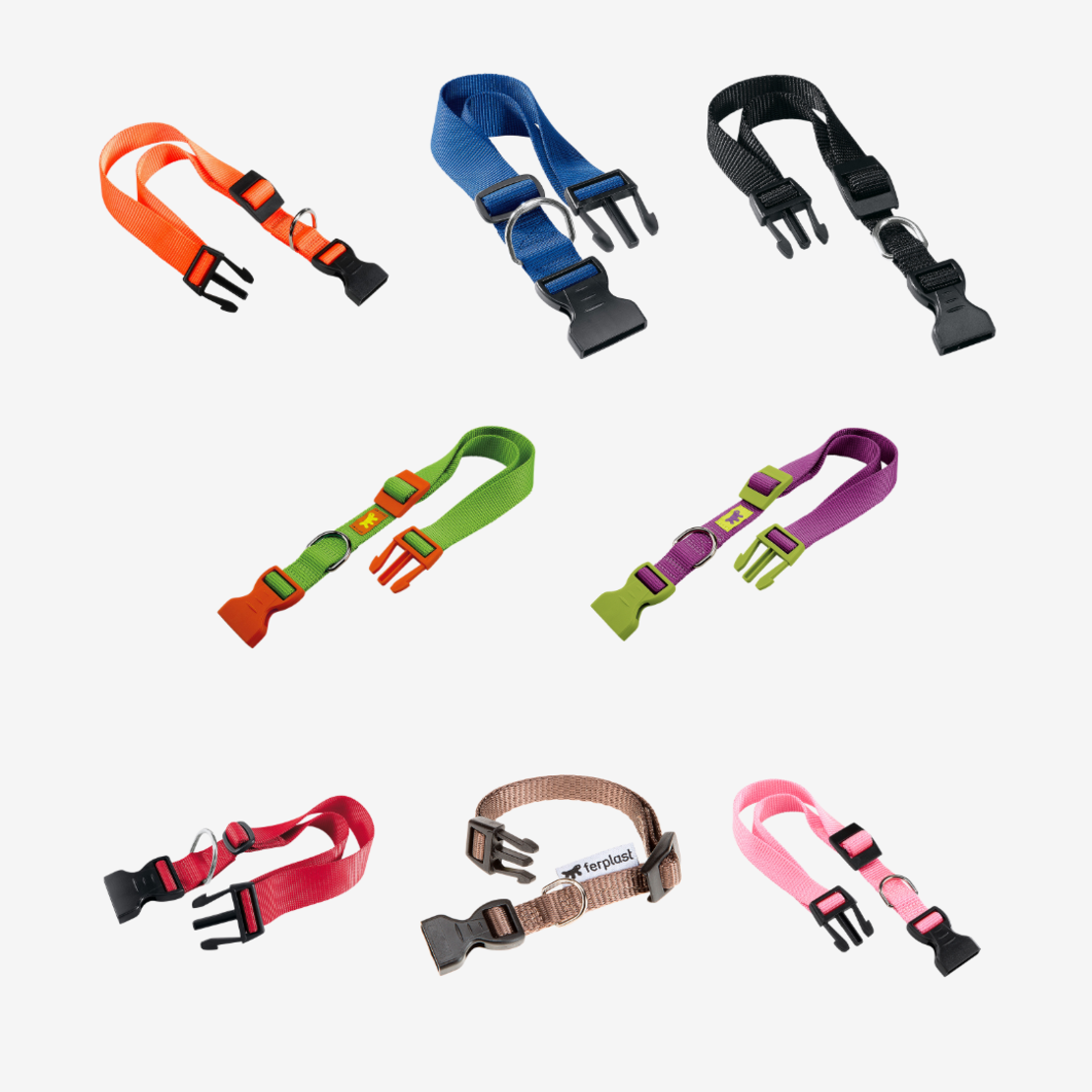 Ferplast Нашийник за куче CLUB C10/32 - лилав, зелен, син, оранжев, черен, червен, кафяв, розов