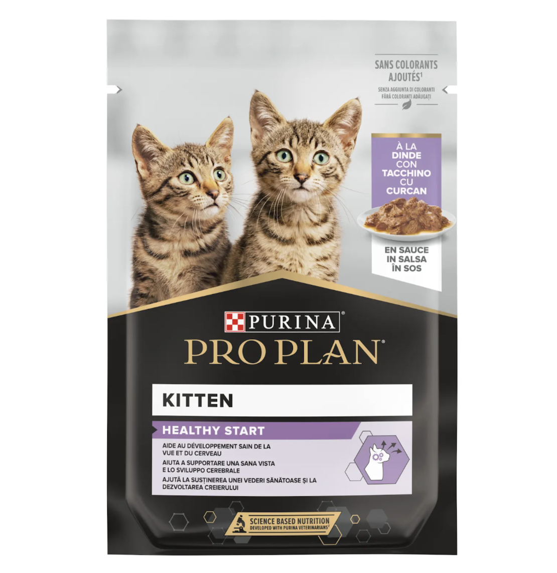 PURINA® PRO PLAN® Healthy Start, за малки котенца, с високо съдържание на пуйка, пауч, 85 гр