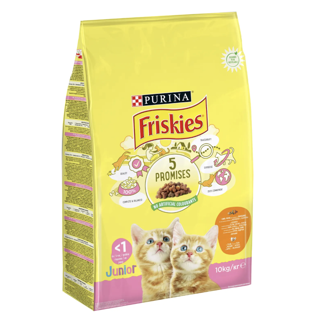 PURINA®FRISKIES®  за малки котенца с Пиле и Пуйка, суха храна
