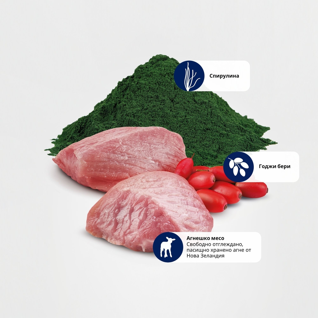 N&D Spirulina Lamb & Wolfberry Adult Cat – суха храна без зърнени култури за котки над 1 година, с агнешко, спирулина и годжи бери