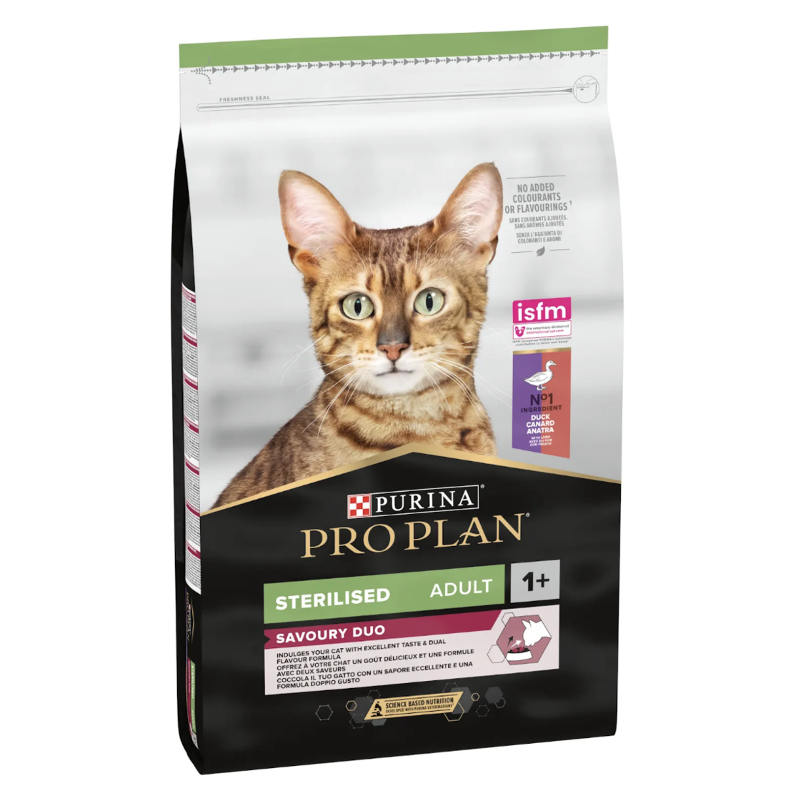 PURINA® PRO PLAN® STERILISED, за кастрирани котки в зряла възраст, с Патица и Дроб, суха храна