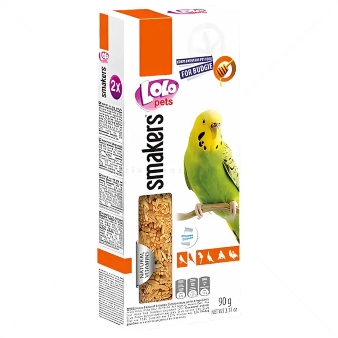 Крекери с мед за вълнисти папагали LOLO PETS 2 бр/90 гр