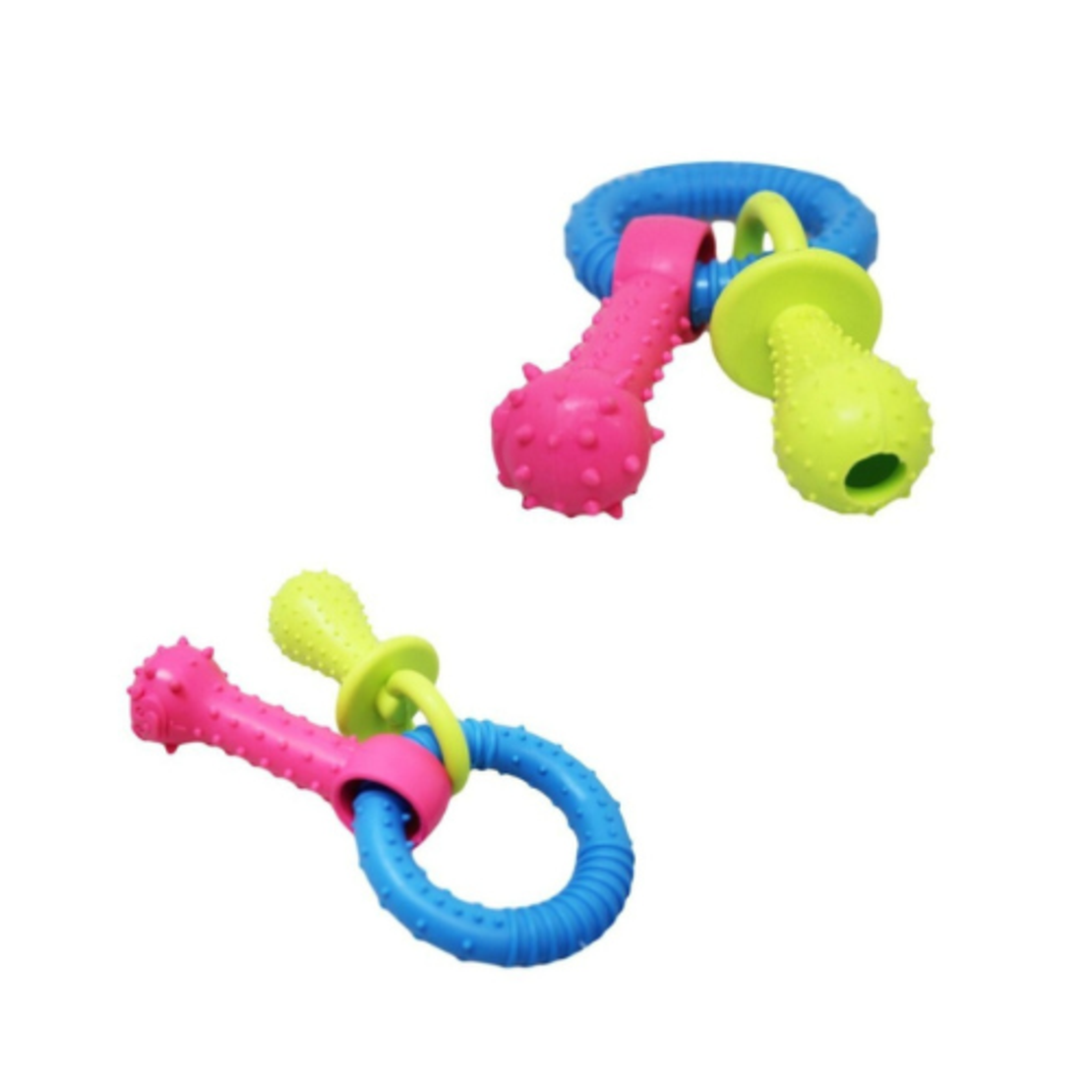 Играчка за куче – 3 в 1 дентална играчка (ринг, бибер и дъмпел), 8 / 9 / 10 см