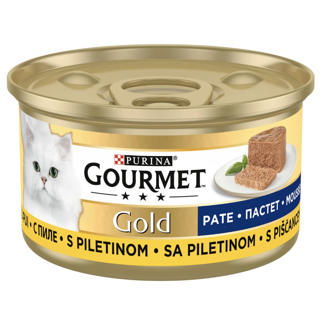 PURINA® GOURMET® Gold Котки в зряла възраст, Пастет, Пиле, Мокра храна, Консерва, 85 гр