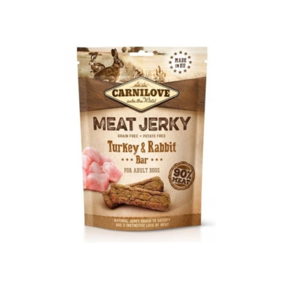 Carnilove Jerky Rabbit & Turkey Bar - лакомства с пуешко и заек, 110 гр
