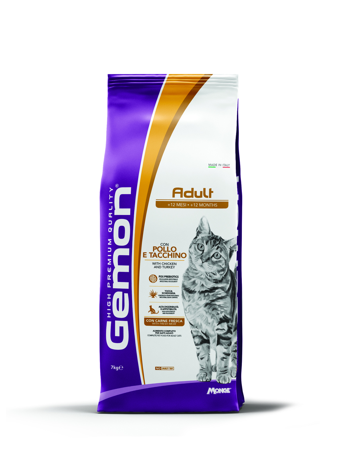 GEMON ADULT CAT WITH CHICKEN AND TURKEY - Пълноценна суха храна за котки над 1 година с пилешко и пуешко