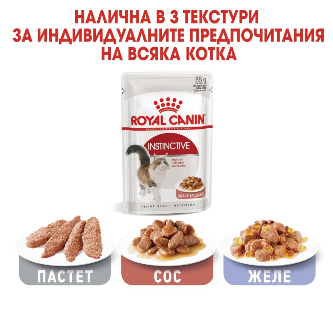ROYAL CANIN® FHN INSTINCTIVE за котки в зряла възраст на 12 месеца (малки хапки в сос)