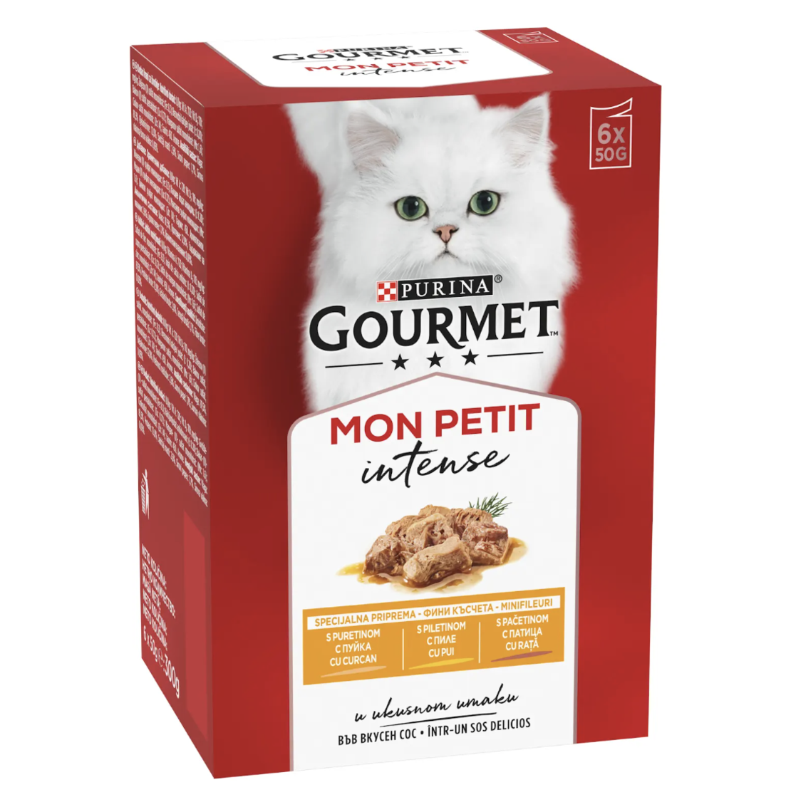 GOURMET MON PETIT Фини късчета в сос пиле, пуйка и патица (6x50 гр)