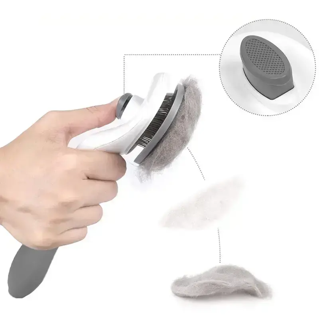 Четка за почистване на козина с бутон за кучета и котки LUX