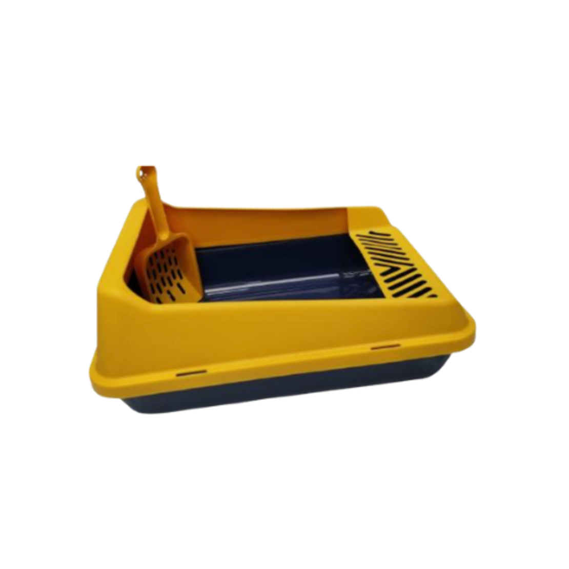 Съд за котешка тоалетна с борд и лопатка – пластмаса, 37x28x10 см