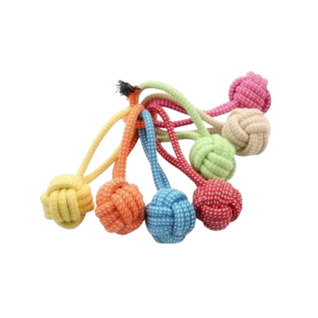 Играчка за куче – въже с плетена топка