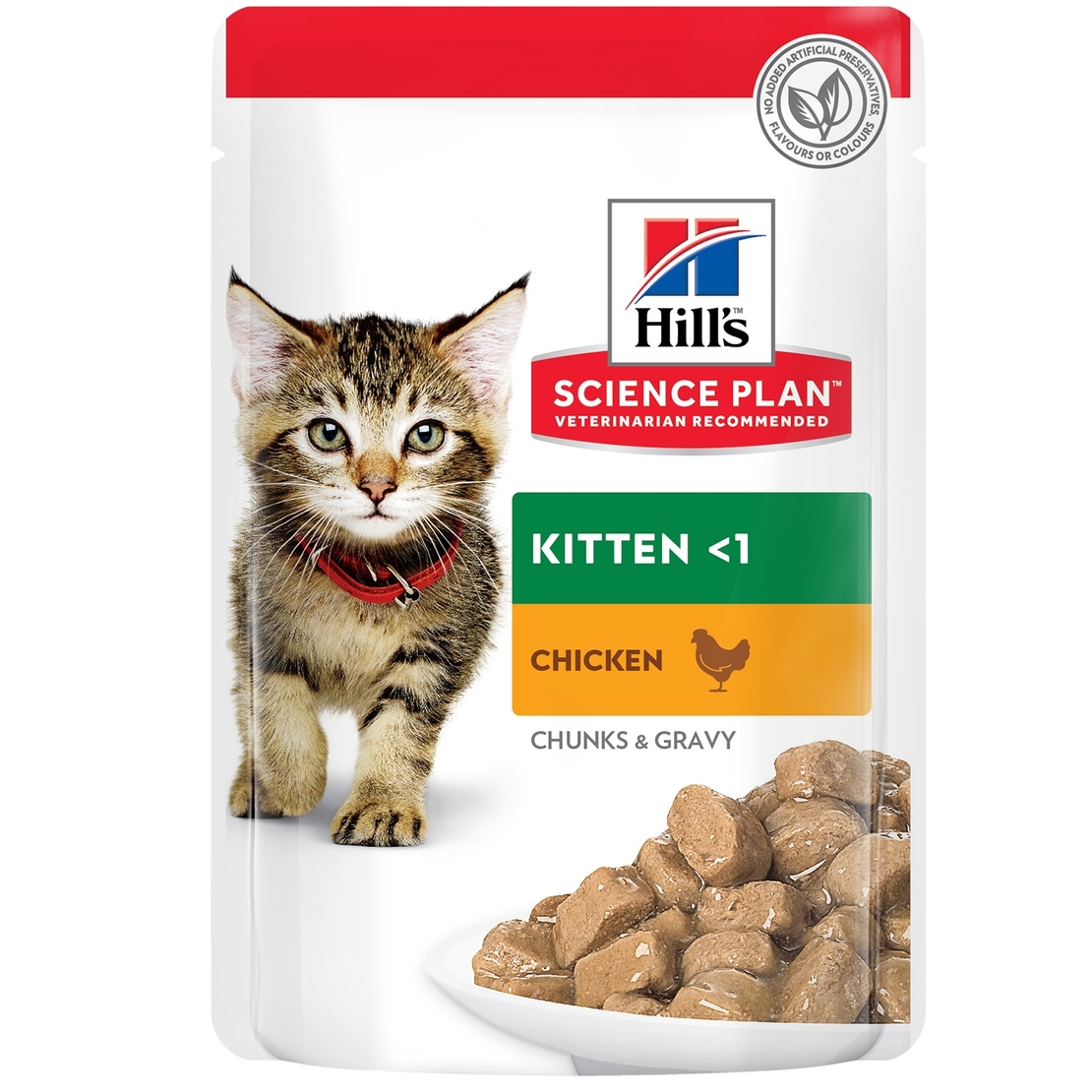 Hill’s  Science Plan Kitten Chicken – Пълноценна мокра храна за котенца до 1 година, бременни и кърмещи котки, пауч с пилешко