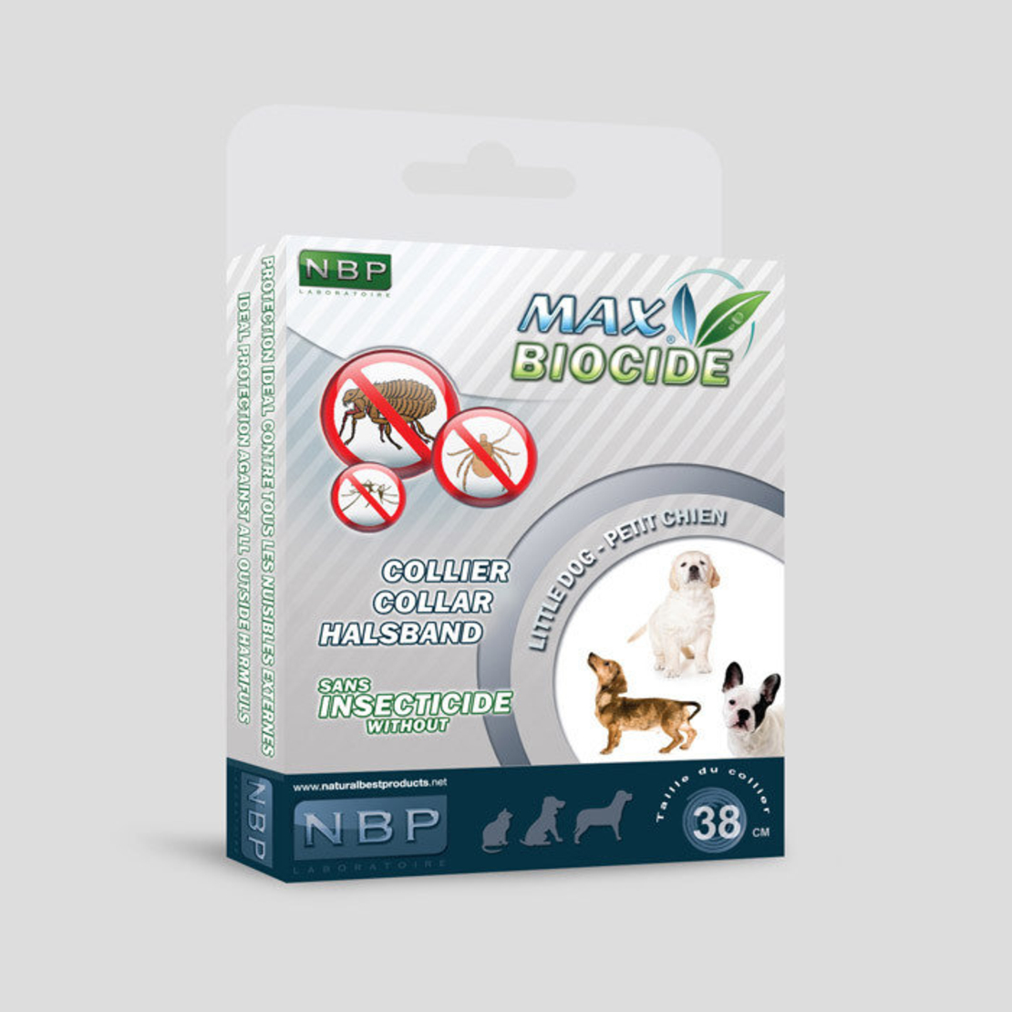 Противопаразитна каишка за куче MAXBiocide с гераниол - 38 см