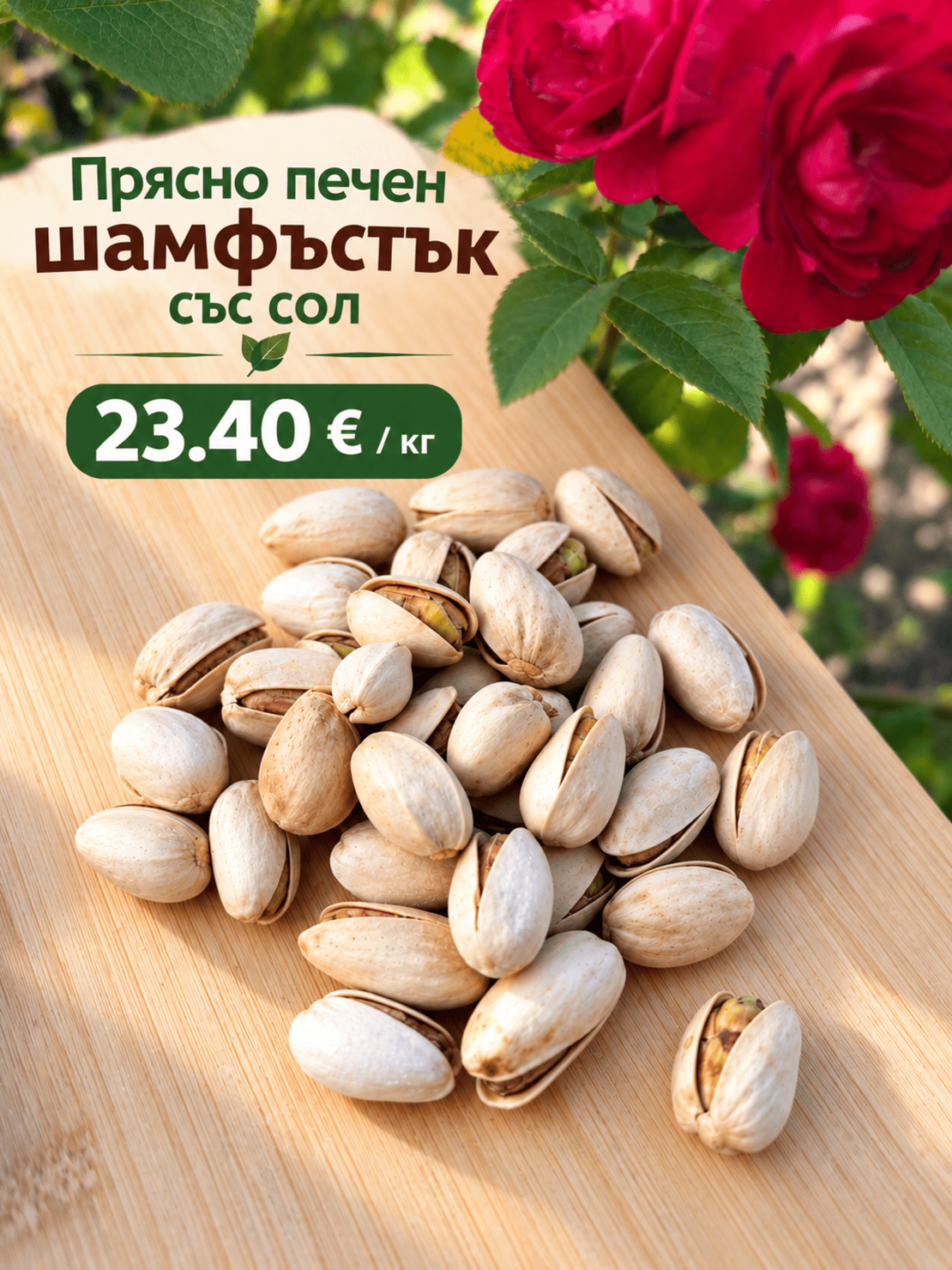 Прясно печен шамфъстък със сол
