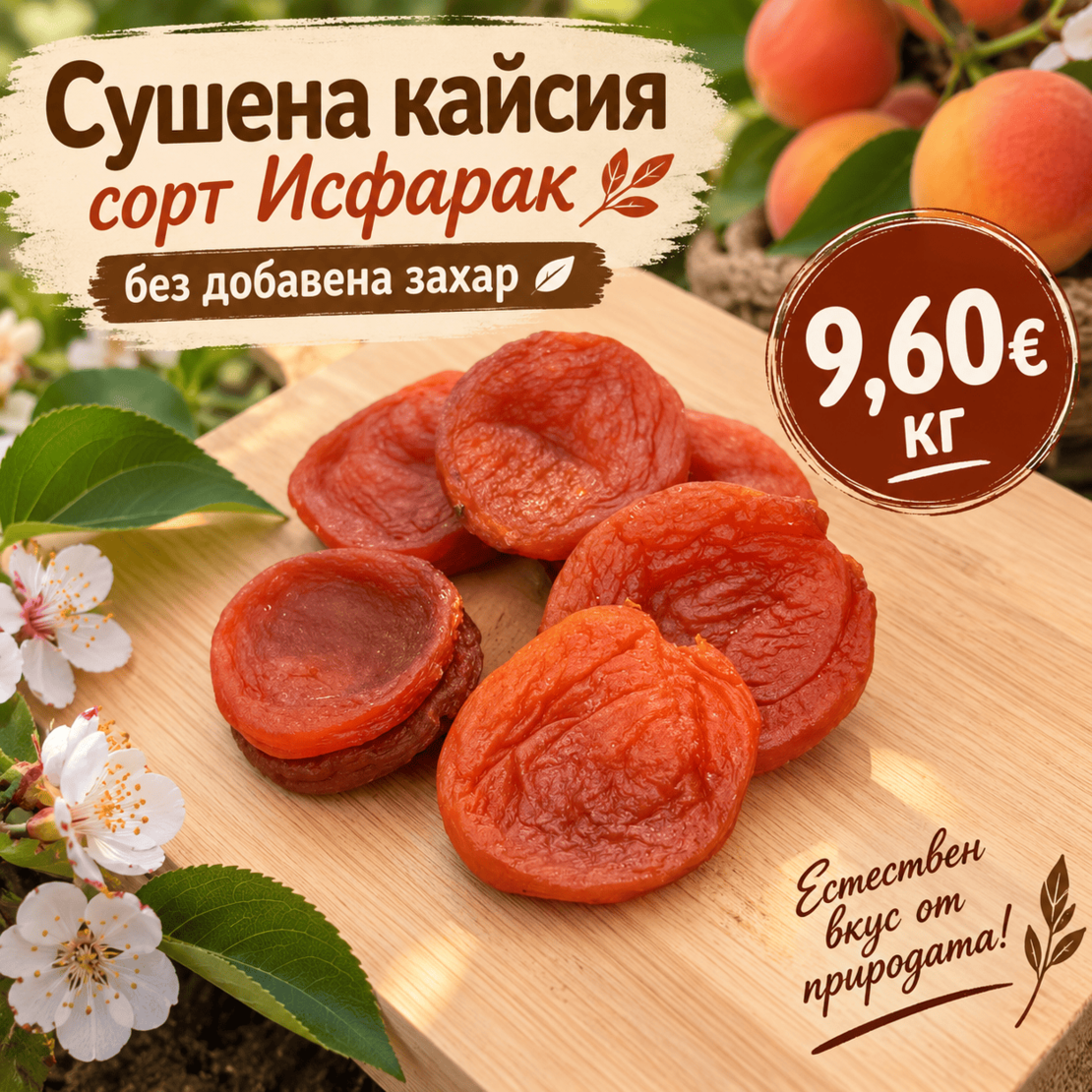 Сушена кайсия сорт Исфарак – без добавена захар