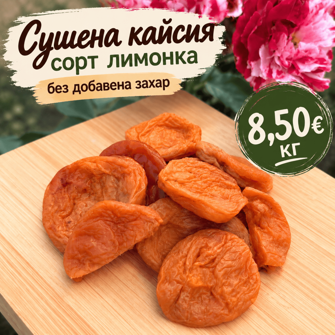 Сушени кайсии сорт Лимонка – без добавена захар