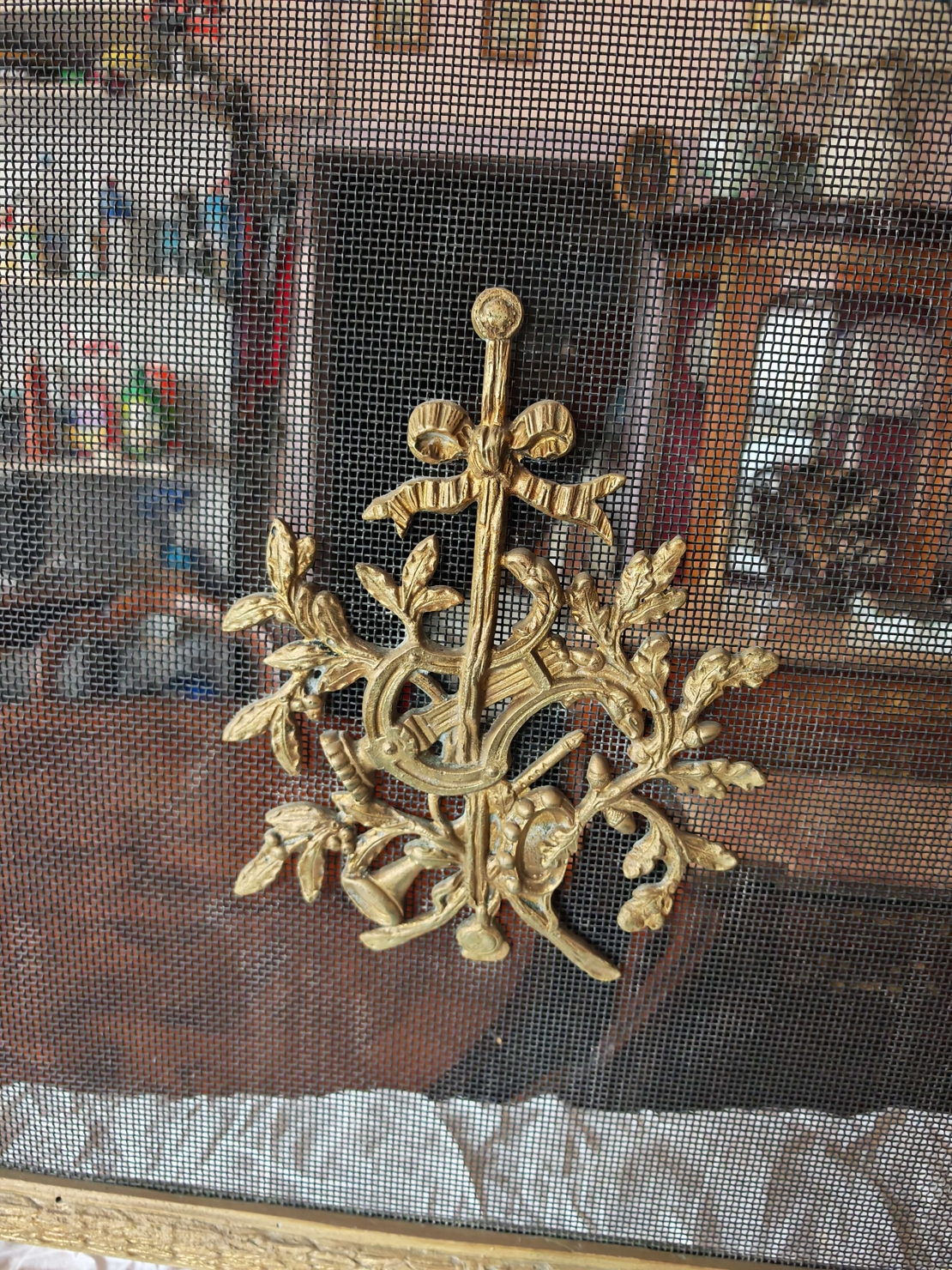 Антикварен параван за камина Луи 15