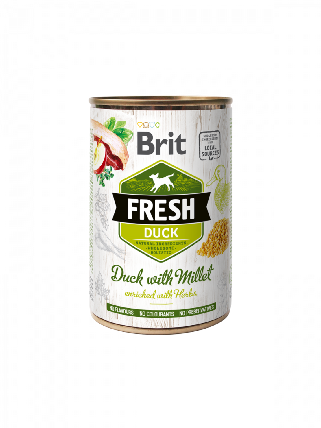 Brit Fresh Duck & Millet - консервирана храна с патешко и просо 400г