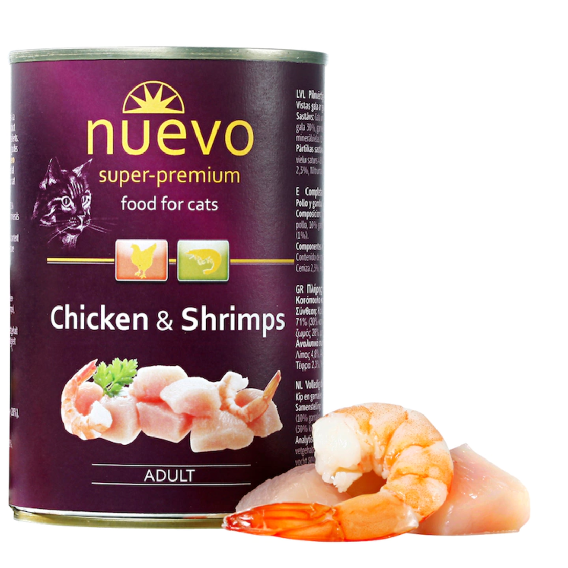 Nuevo Cat Chicken and Shrimps - с пилешко месо и скариди 400 г