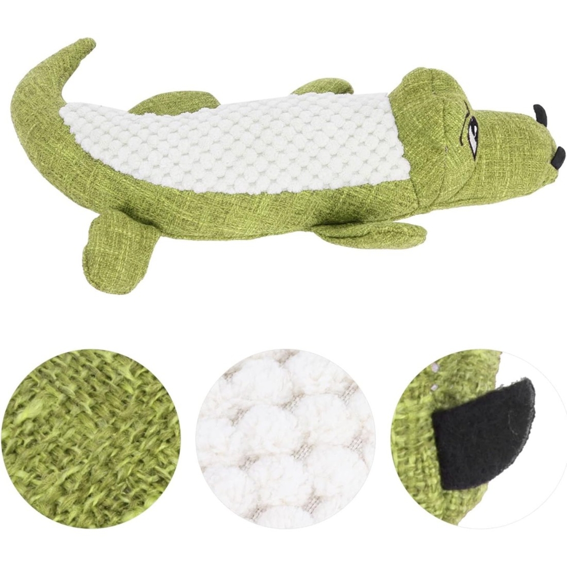 ИГРАЧКА ЗА КУЧЕ - КРОКОДИЛ СЪС ЗВУК, ЛЕН И ПЛЮШ 30 СМ