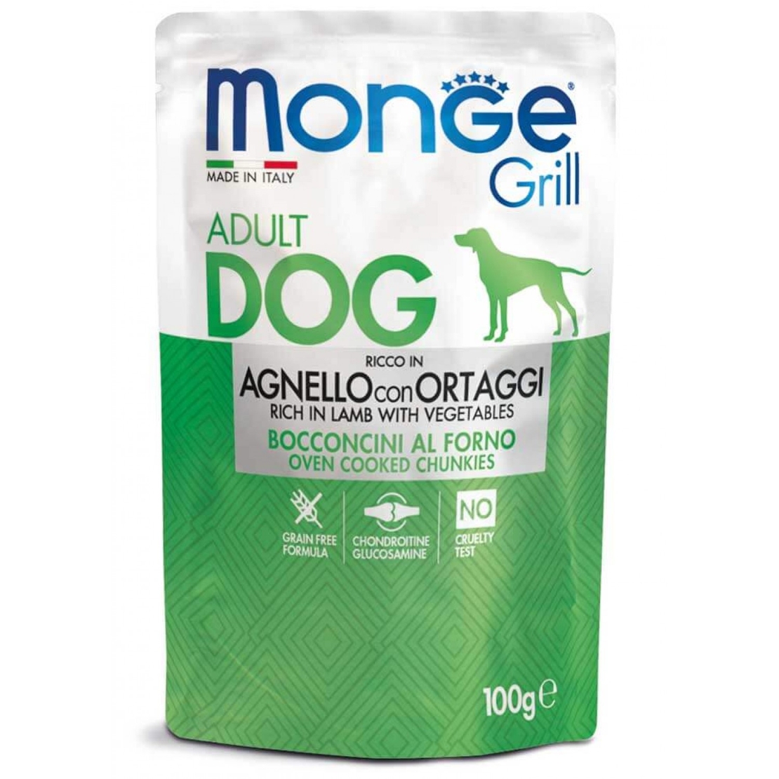 Monge Grill Adult Dog with Lamb – пауч с агнешко и зеленчуци за кучета, 100 g