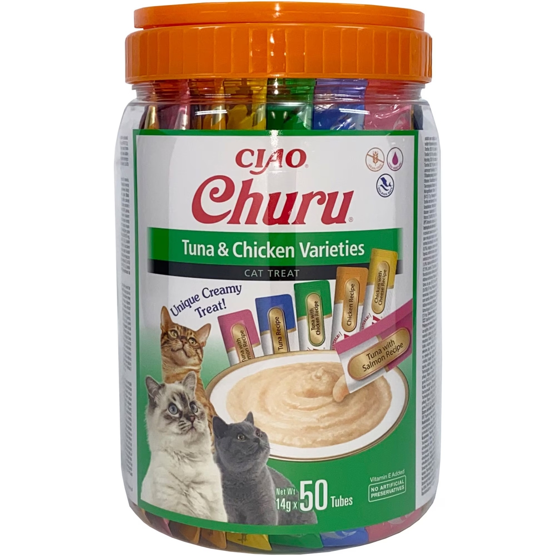 Inaba Churu Tuna & Chicken Varieties - лакомство за котки с пилe и риба тон - 50 бр