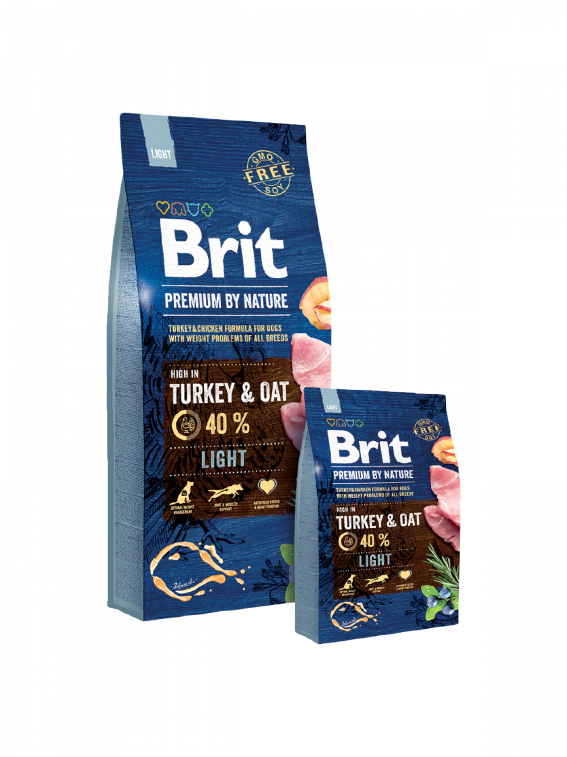 Brit Premium by Nature Light – 40% прясно пуешко – храна за кучета, 3 kg / 15 kg
