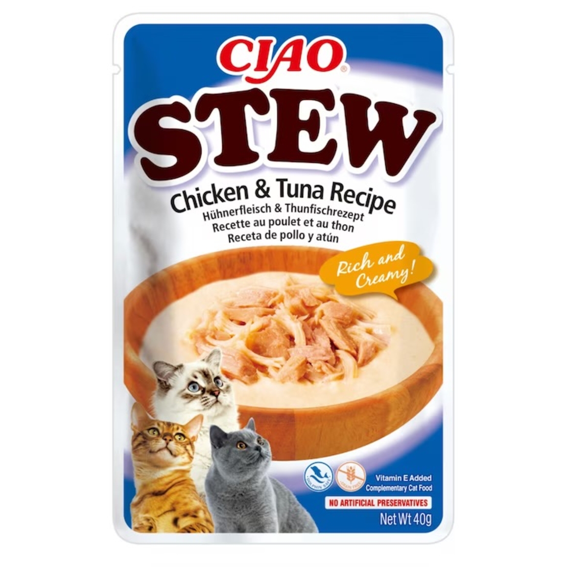 Inaba Stew Chicken with Tuna Recipe - Пауч за котки пилешка яхния и риба тон, 40 гр