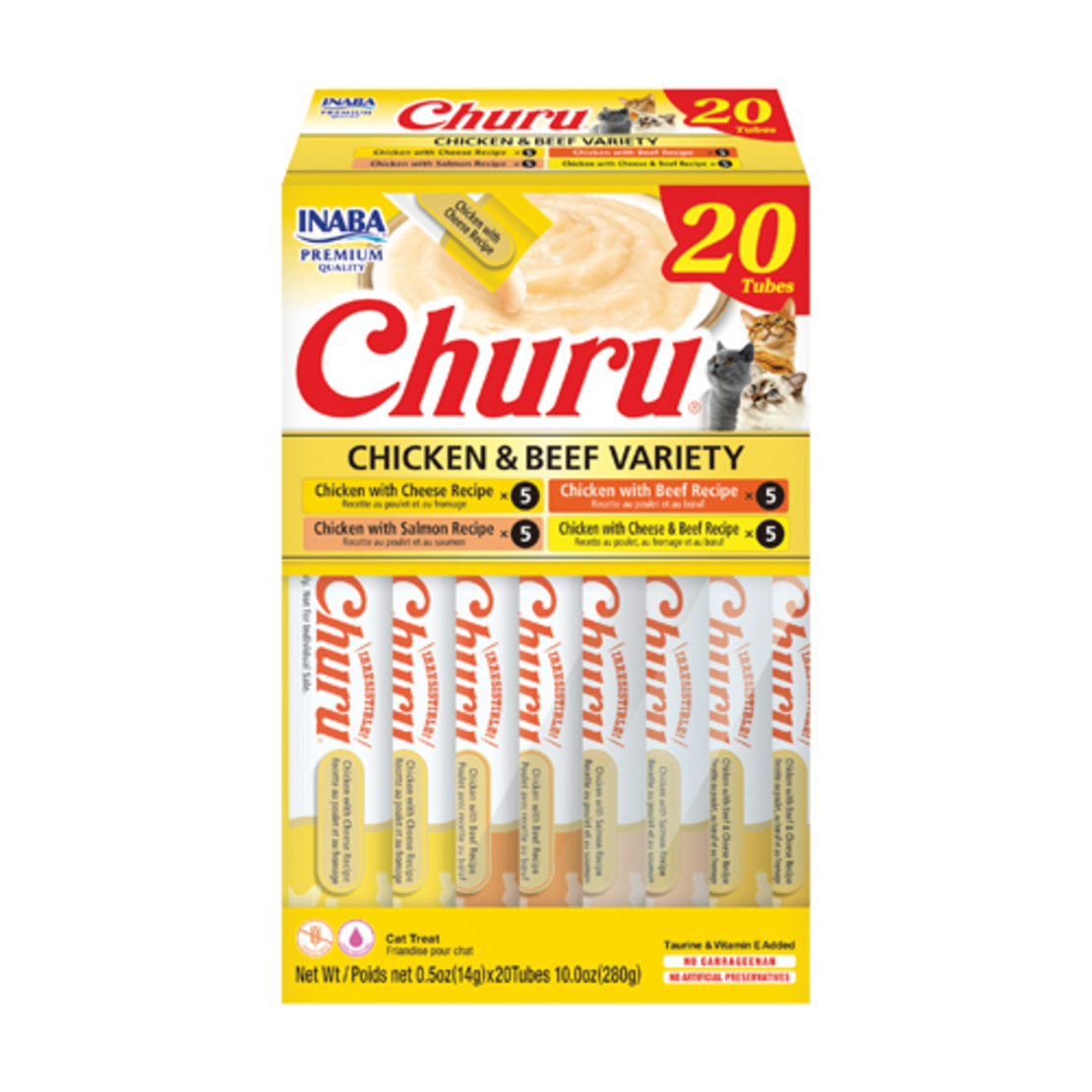 Inaba Churu Varieties - Лакомство за котка нежен крем с комбинации от Пиле и Телешко 20 бр