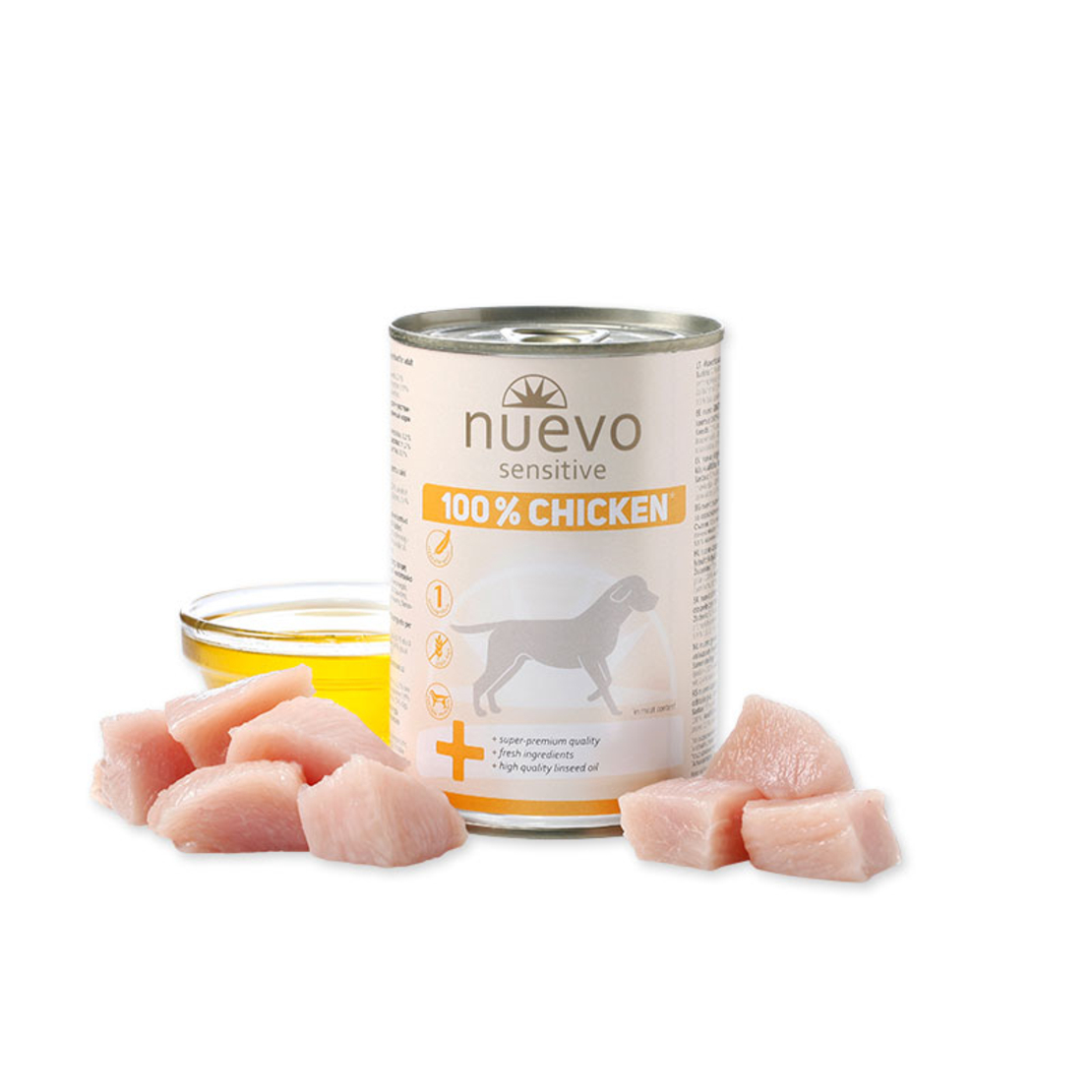 Nuevo Dog Sensitive Chicken - с пилешко месо, 100% един източник на протеин 400 гр