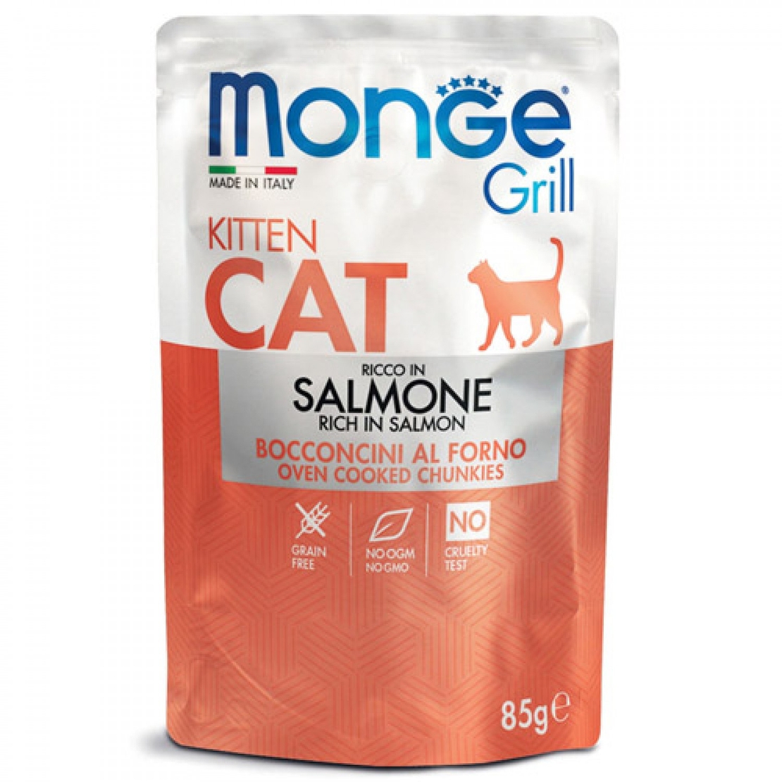 Monge Grill Kitten – пауч със сьомга за подрастващи котенца, 85 g