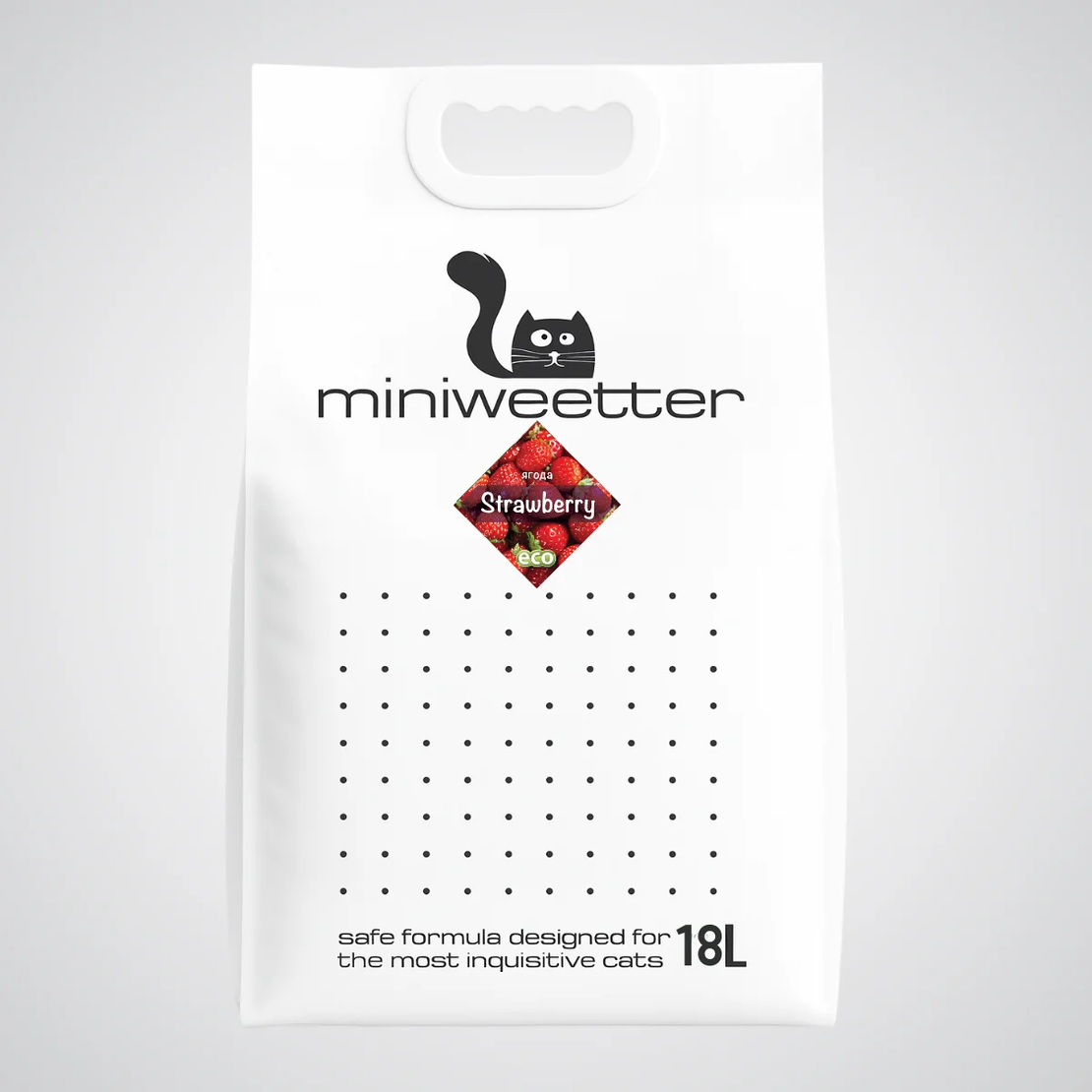 Miniweetter Strawberry – Биоразградима соева котешка тоалетна с аромат на ягода | 7L / 18L