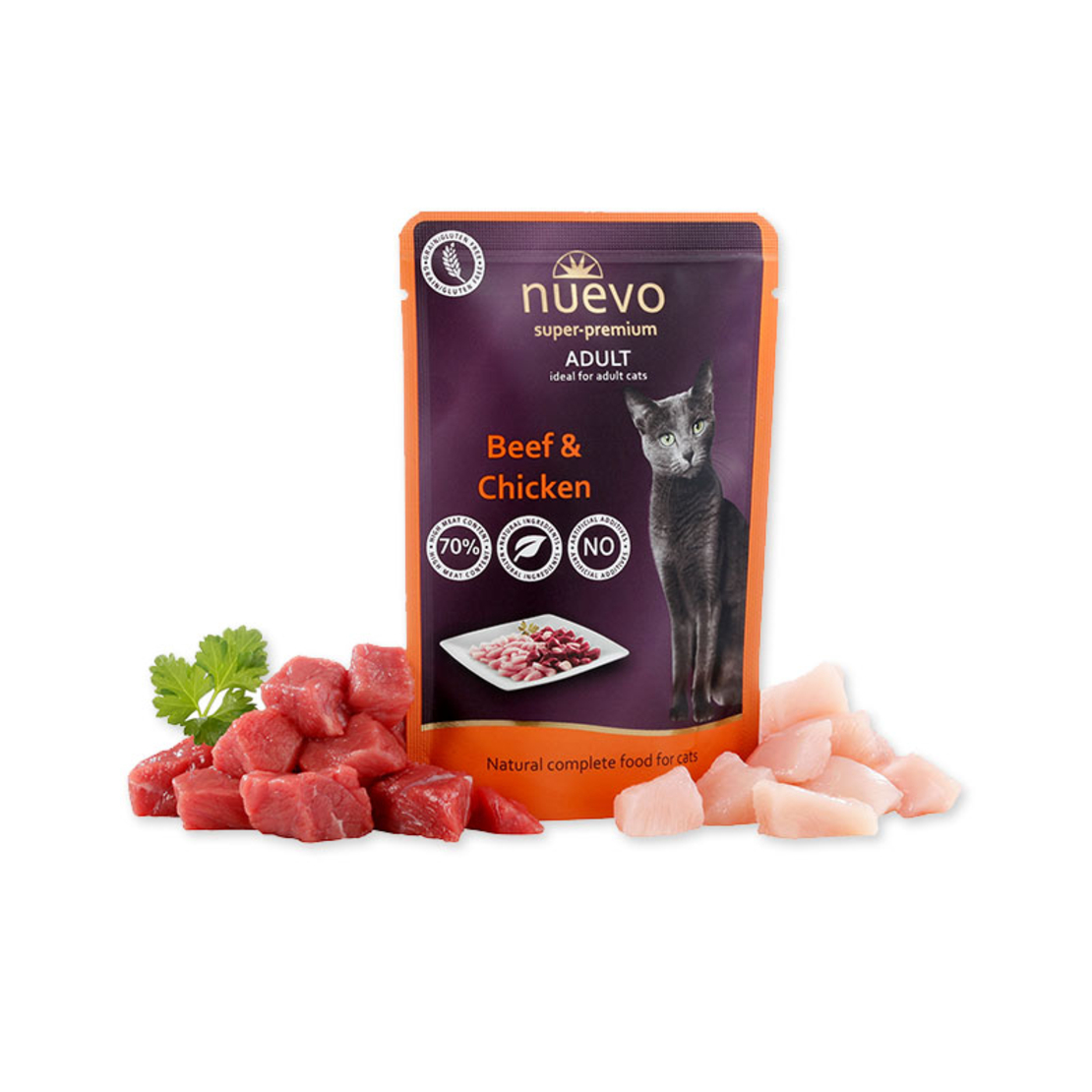 NUEVO Adult Beef & Chicken - Пауч за котки Говеждо и пиле 85 г