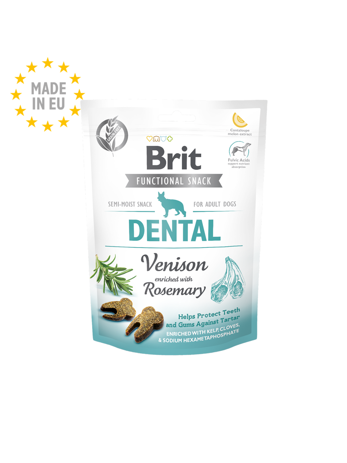 Brit Care Dog Functional Snack Dental Venison - дентално лакомство с еленско и розмарин 150гр.