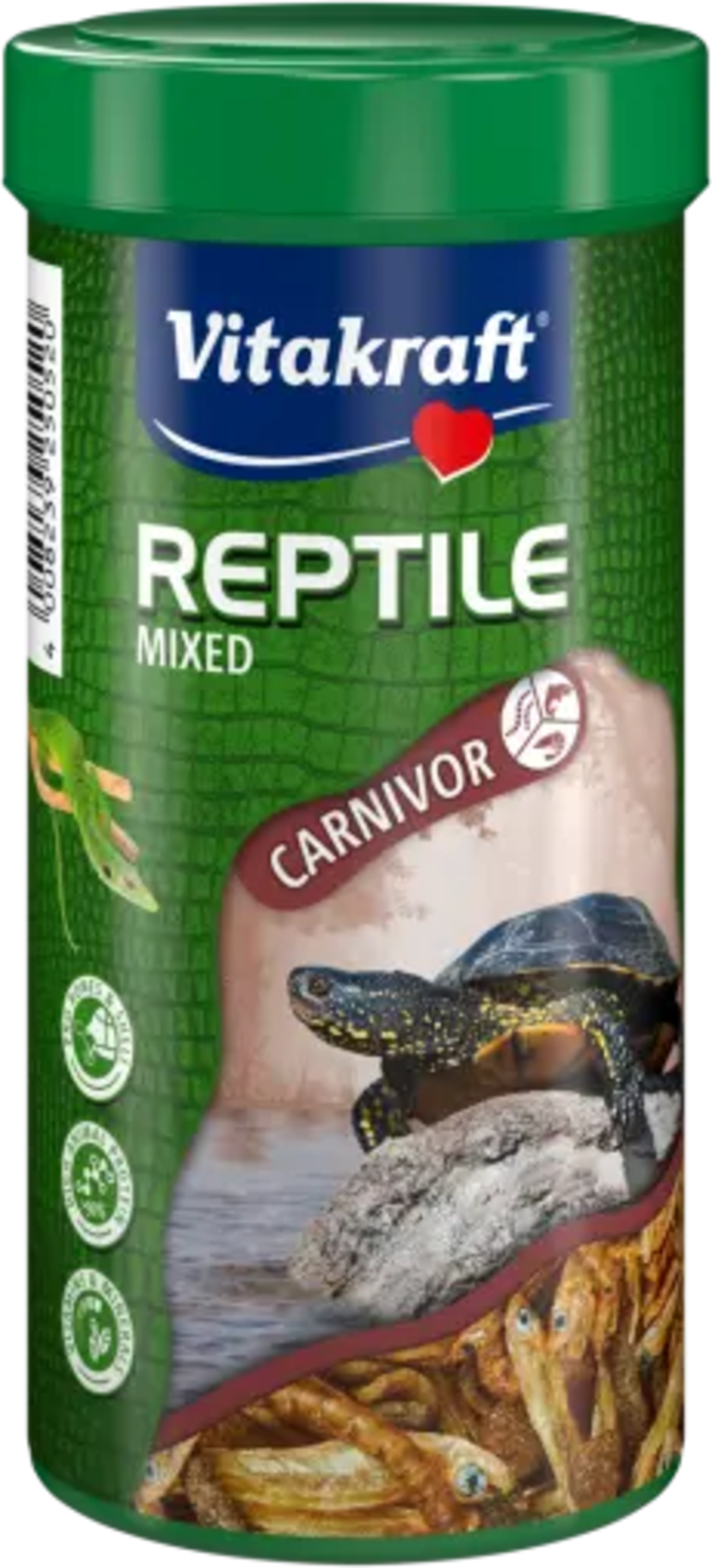 МИКС ЗА ВОДНИ КОСТЕНУРКИ Vitakraft ® REPTILE MIXED - МИКС ЗА ВОДНИ КОСТЕНУРКИ и МЕСОЯДНИ ВЛЕЧУГИ 250мл