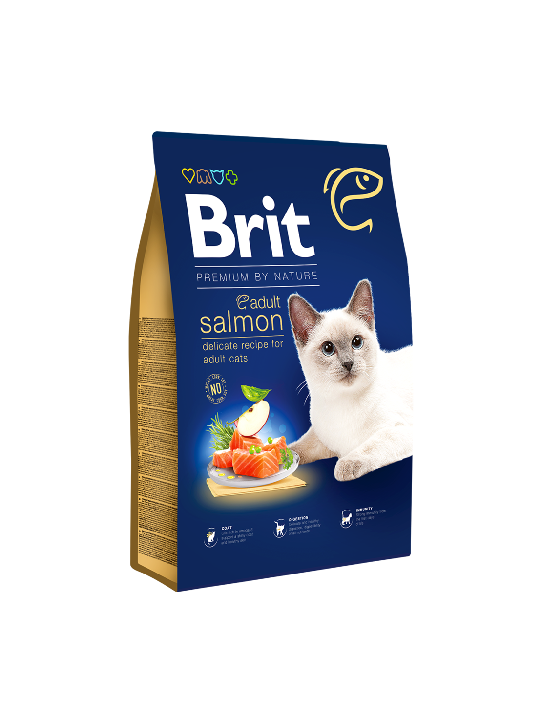 Brit Premium by Nature Cat Adult Salmon – храна за котки над 12 месеца със сьомга, 300 g / 1.5 kg / 8 kg