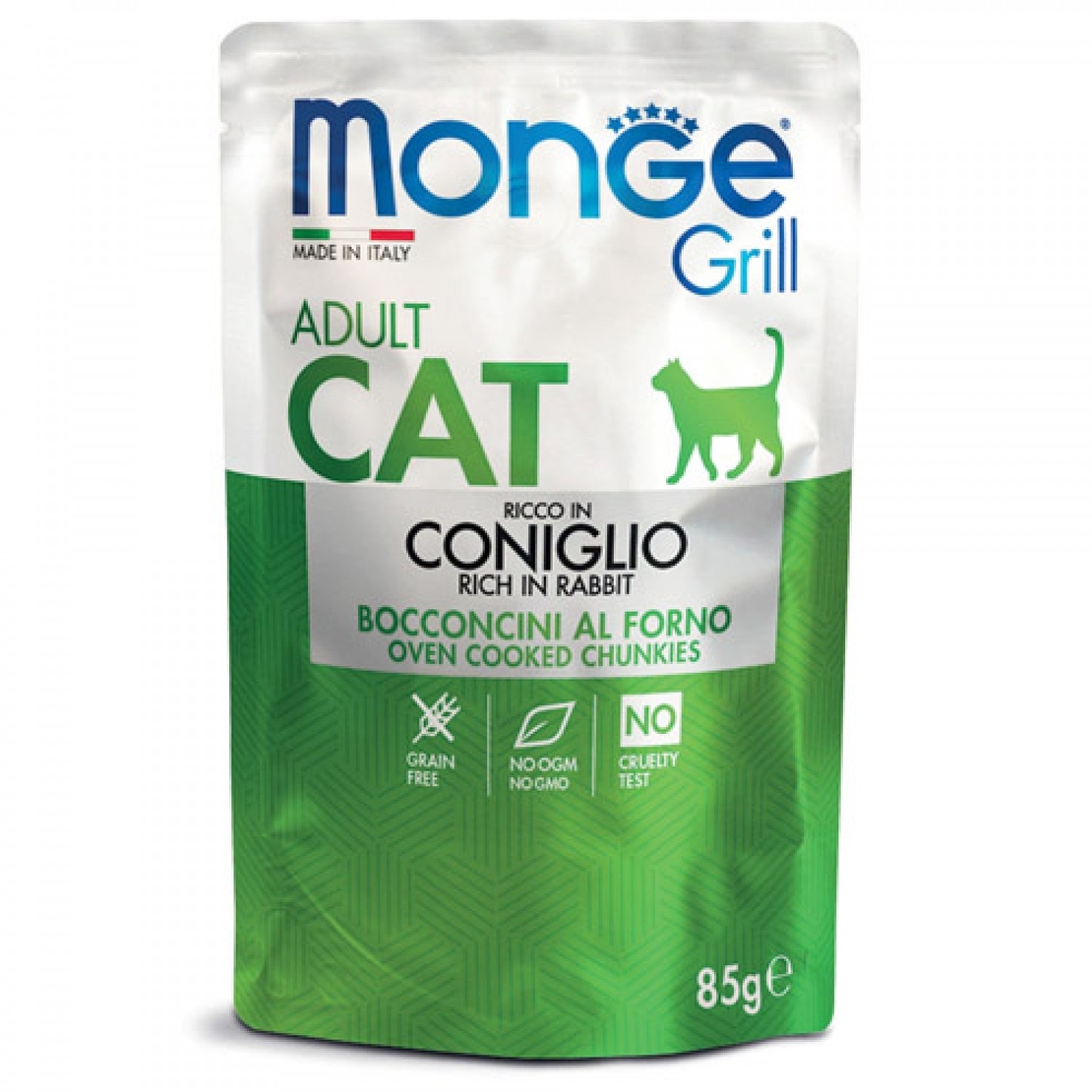 Monge Grill Adult Cat – пауч със заешко за котки в зряла възраст, 85 g