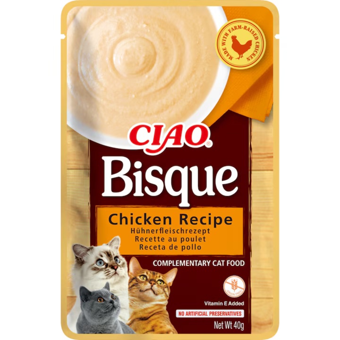 Inaba Bisque Chiken Recipe - Крем супа за котки с пиле, 40 гр