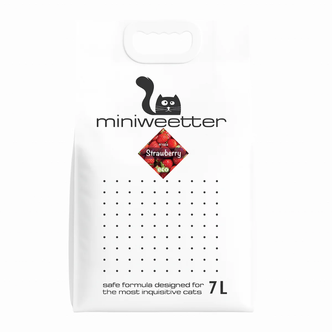 Miniweetter Strawberry – Биоразградима соева котешка тоалетна с аромат на ягода | 7L / 18L
