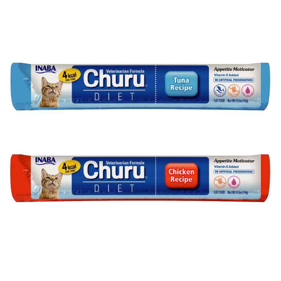 Inaba Churu Diet Tuna and Chicken 4 kcal - Нискокалорично лакомство за котки с пилe и риба тон - 50 бр x 14 г