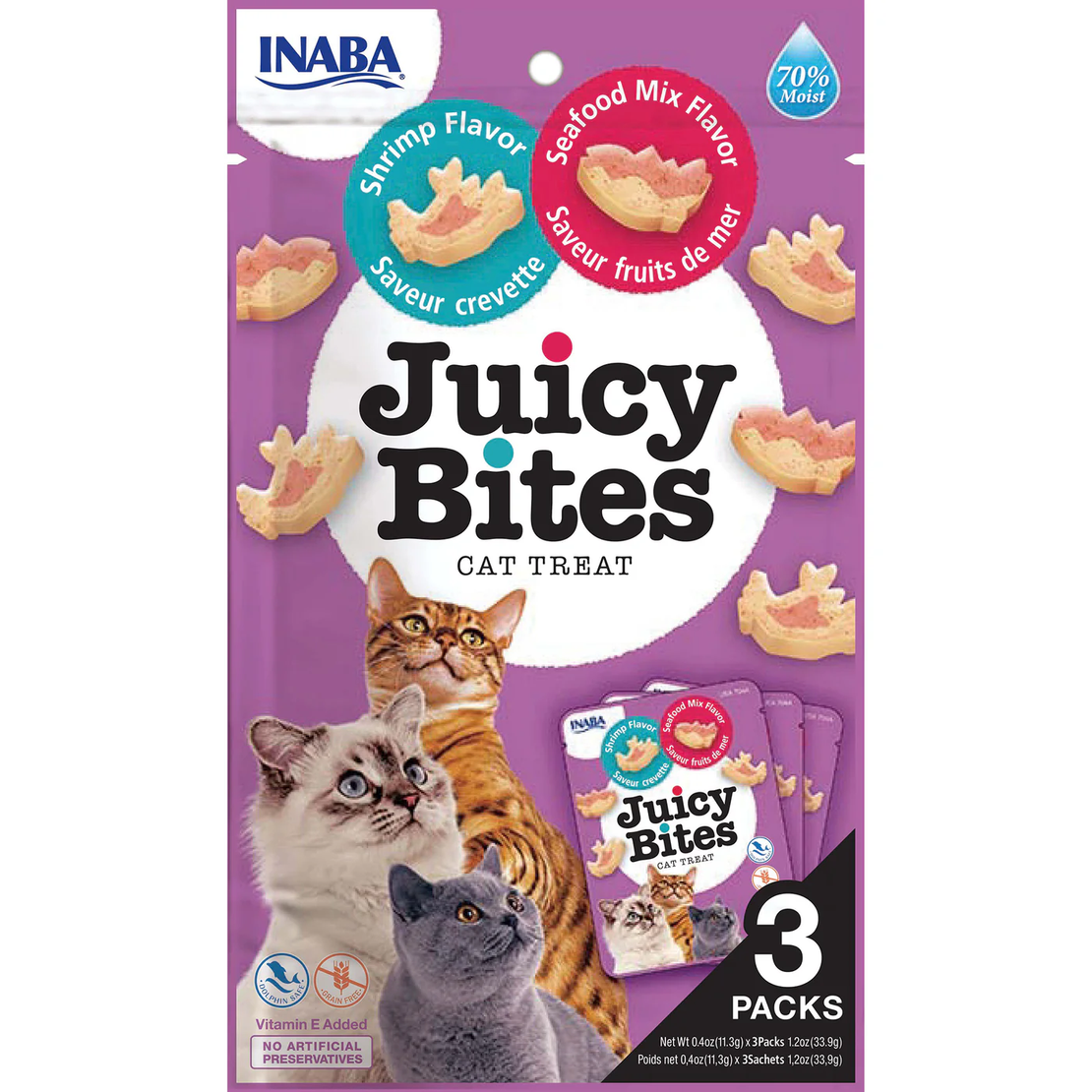 INABA Ciao Juicy Bites лакомство за котки с вкус на скариди и морски дарове