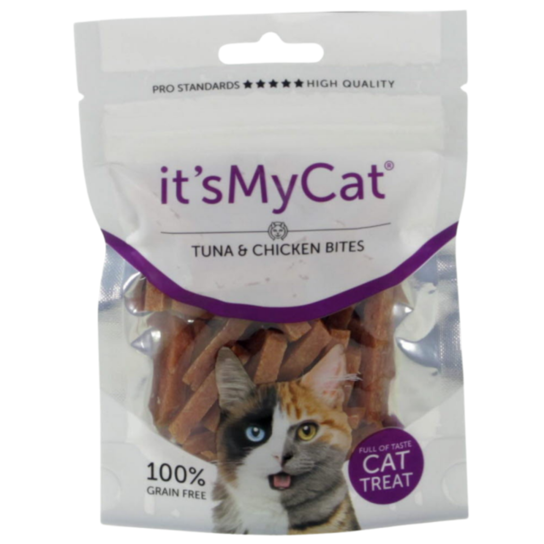 It’s My Cat лакомство за котки, хапки с пилешко и риба тон, 50 г
