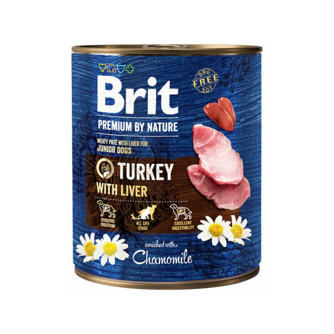 Brit Premium by Nature Turkey with Liver 800 г – Мокра храна за кучета с пуйка и черен дроб