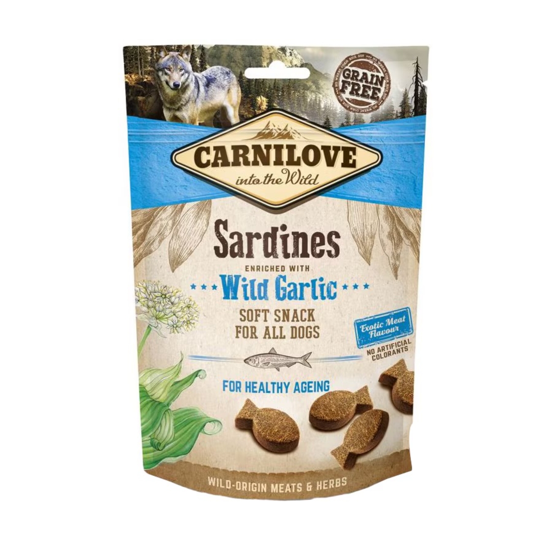 Carnilove меки лакомства, със сардини и див чесън 200 г